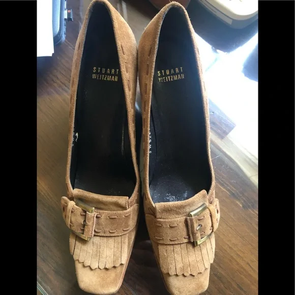 Stuart Weitzman Brown suede wedges - Picture 1 of 9